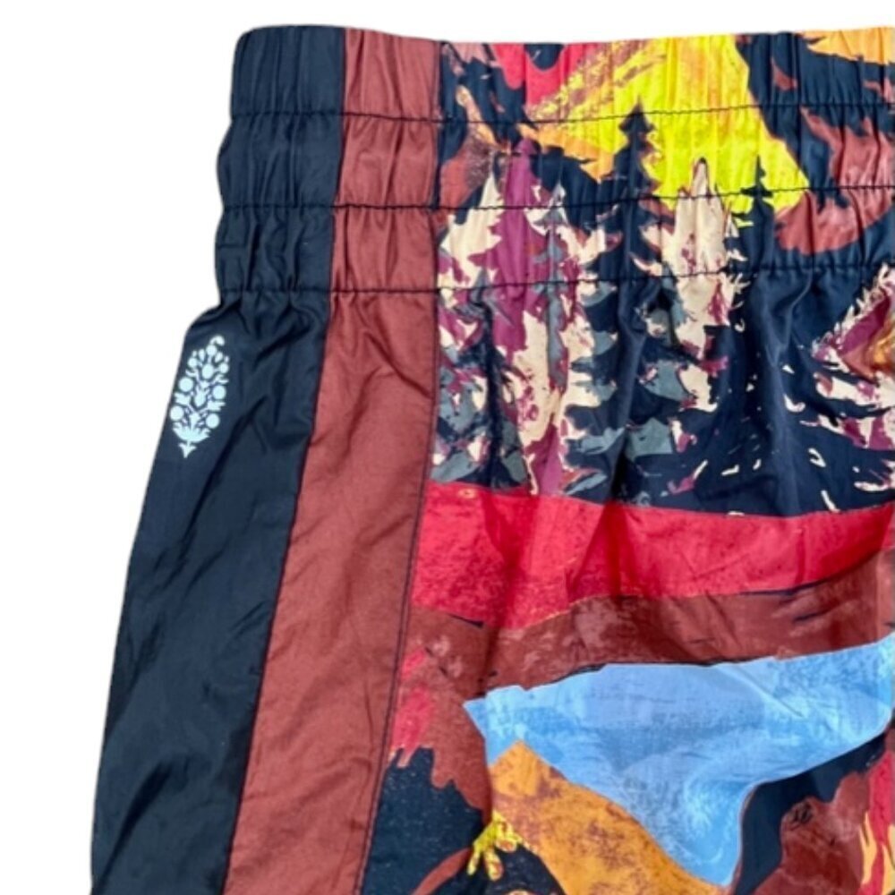 SOLD Free People Movement Printed End Zone Track Pants Ski Nic Route Mocha Small - Picture 8 of 13